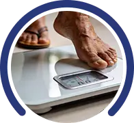 Weight management awareness with weighing scale